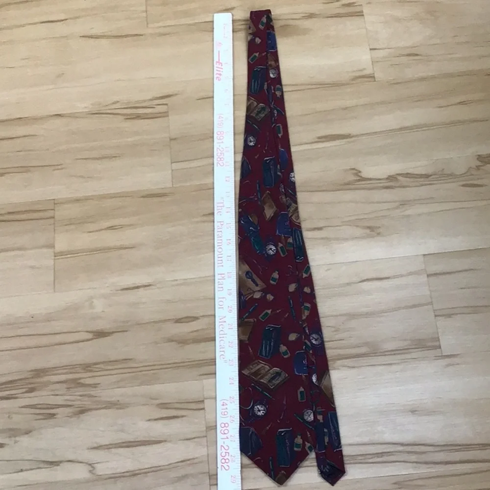 Woodward 100% Italian Silk Medical Physician Surgeon Pharmacist Red Neck Tie - Picture 12 of 13